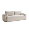 SOFA MIT SCHLAFFUNKTION Toluca Creme Chenille-Stoff - Creme/Schwarz, Holz/Holzwerkstoff (247/69/90cm) - Maison de Reve