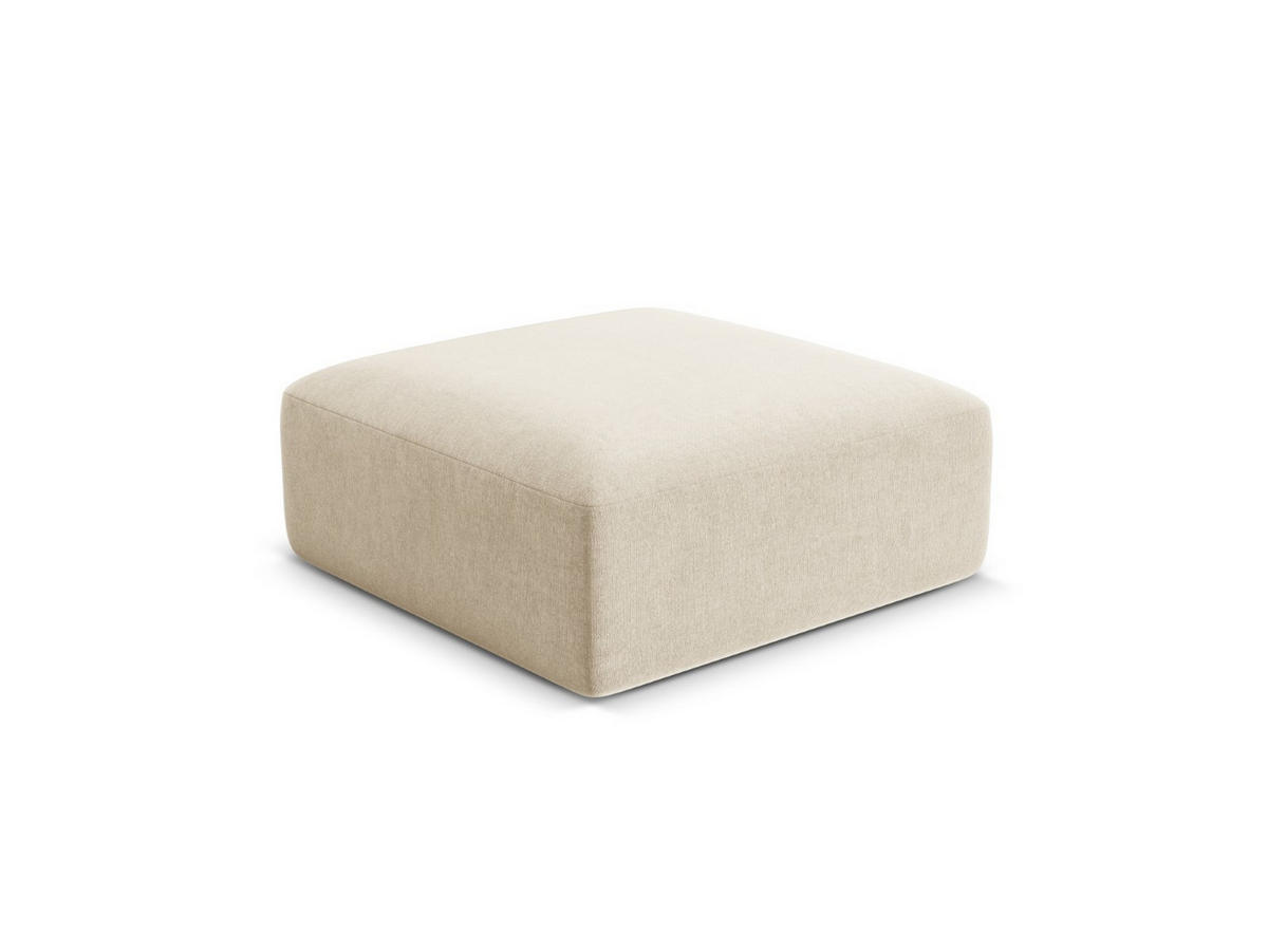 POUF Campi aus Samt leichtes beige - Creme, Textil (90/40/90cm) - Cosmopolitan Design