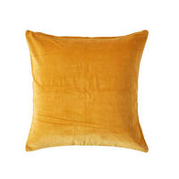 KISSENHÜLLE Baumwollsamt senfgelb 60/60 cm - Dunkelgelb, Textil (60/60cm) - Homescapes