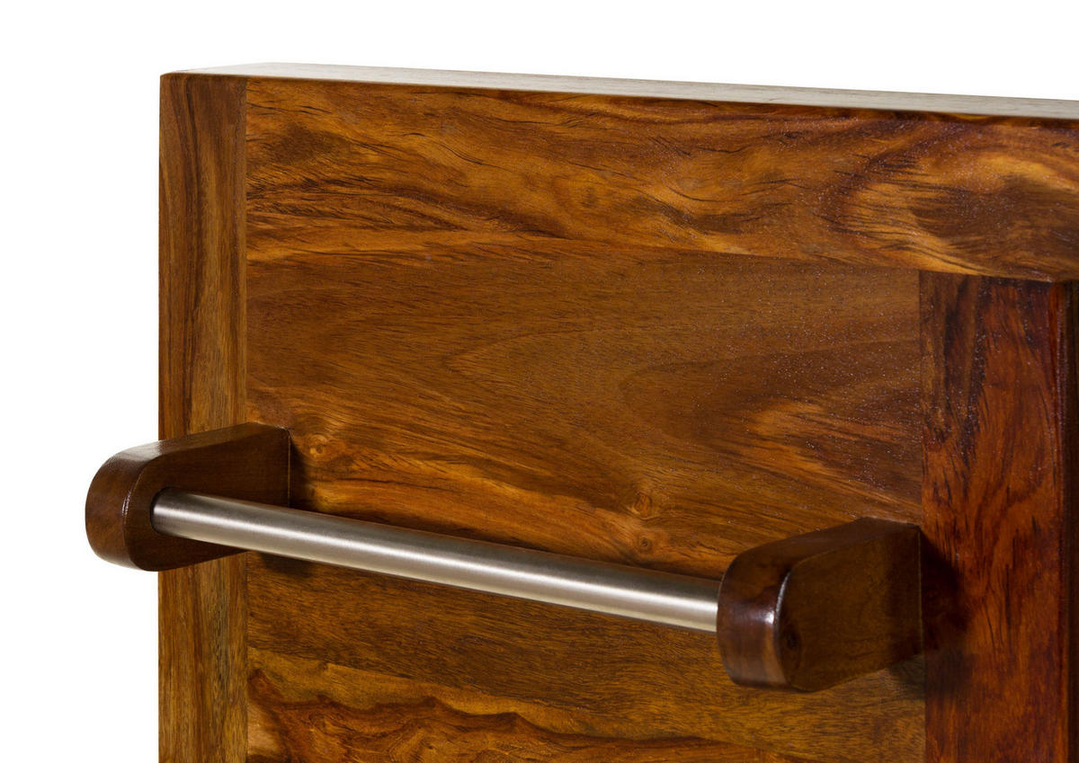 WANDGARDEROBE Sheesham 88x18x148 walnuss gewachst TORONTO LUX #278 - Dunkelbraun, Holz (88/148/18cm) - Massivmoebel24