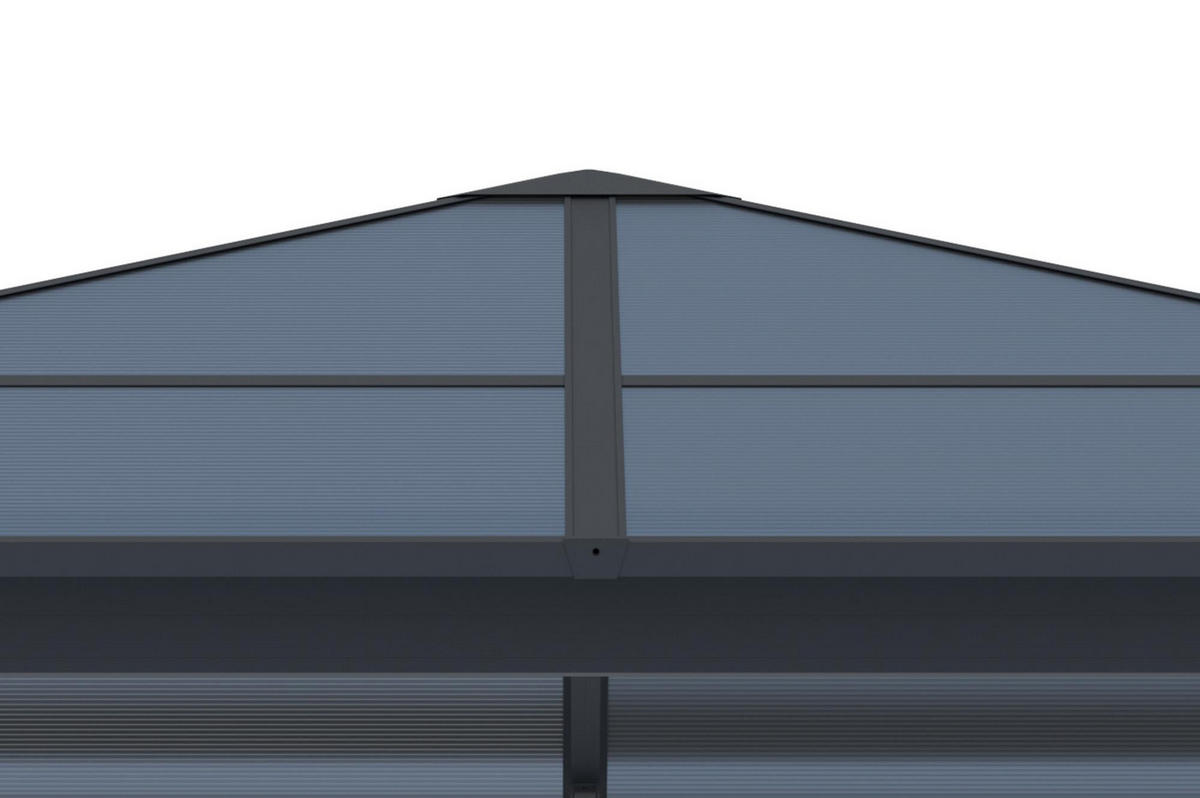 PAVILLON Grace Anthrazitgrau 3m x 3m - Grau, Metall (300/251/300cm) - Cazeboo