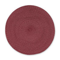 TISCHSET Rund, Kunstfaser, Weinrot, Ø 38 cm - Rot, Kunststoff (38/38/1cm) - Continenta
