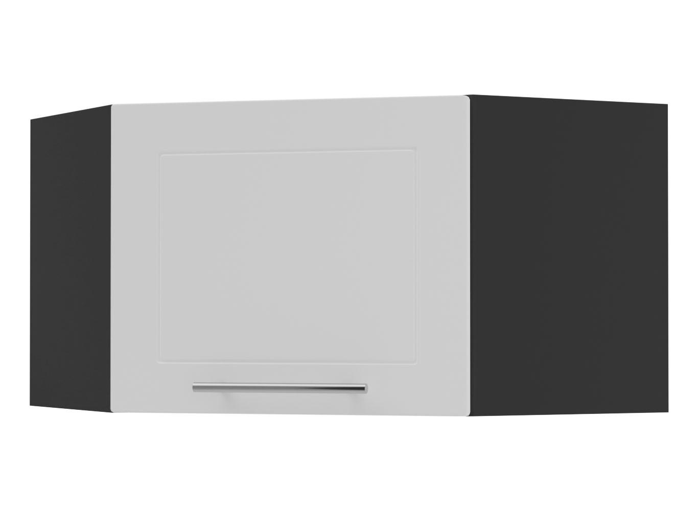 Feldmann-Wohnen Eckhängeschrank Weiß, Schwarz 60x36x60 cm