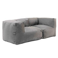 GARTENSOFA mit 2 Sitzplätzen, Grau - Grau, Textil (170/65/85cm) - Oviala