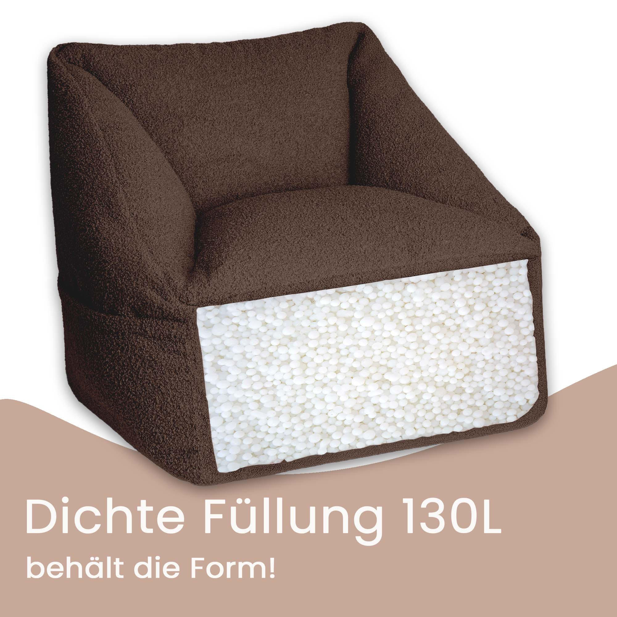 Thumbnail - Dreamroots Sitzsack-Sessel, Dunkelbraun, Textil, 55x55x60 cm, Reach, Oeko-Tex® Standard 100, Wohnzimmer, Hocker, Sitzsäc...