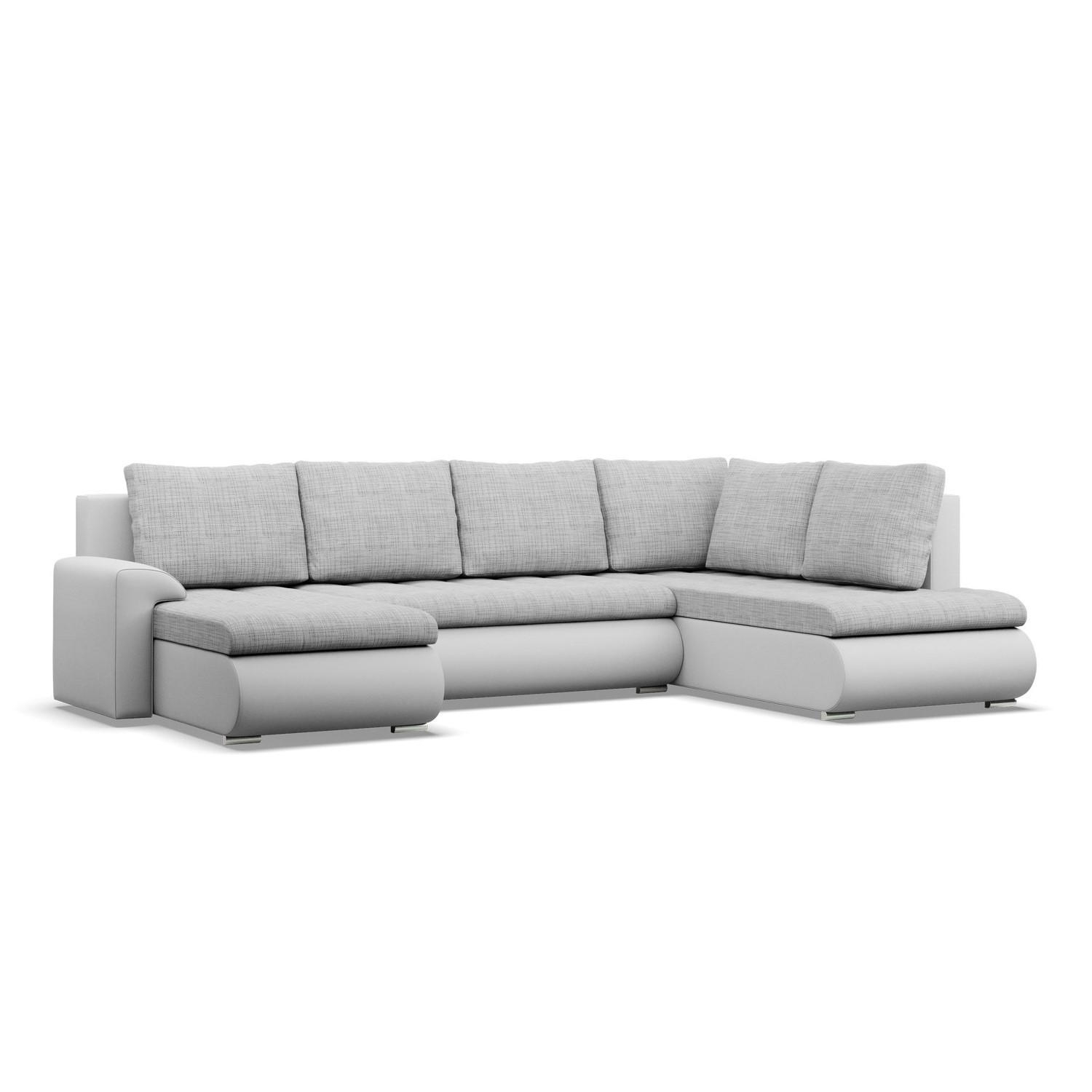 U-SOFA MIT SCHLAFFUNKTION FORESTA, Grau + Grau - Hellgrau/Grau, Textil (300/89/200cm)