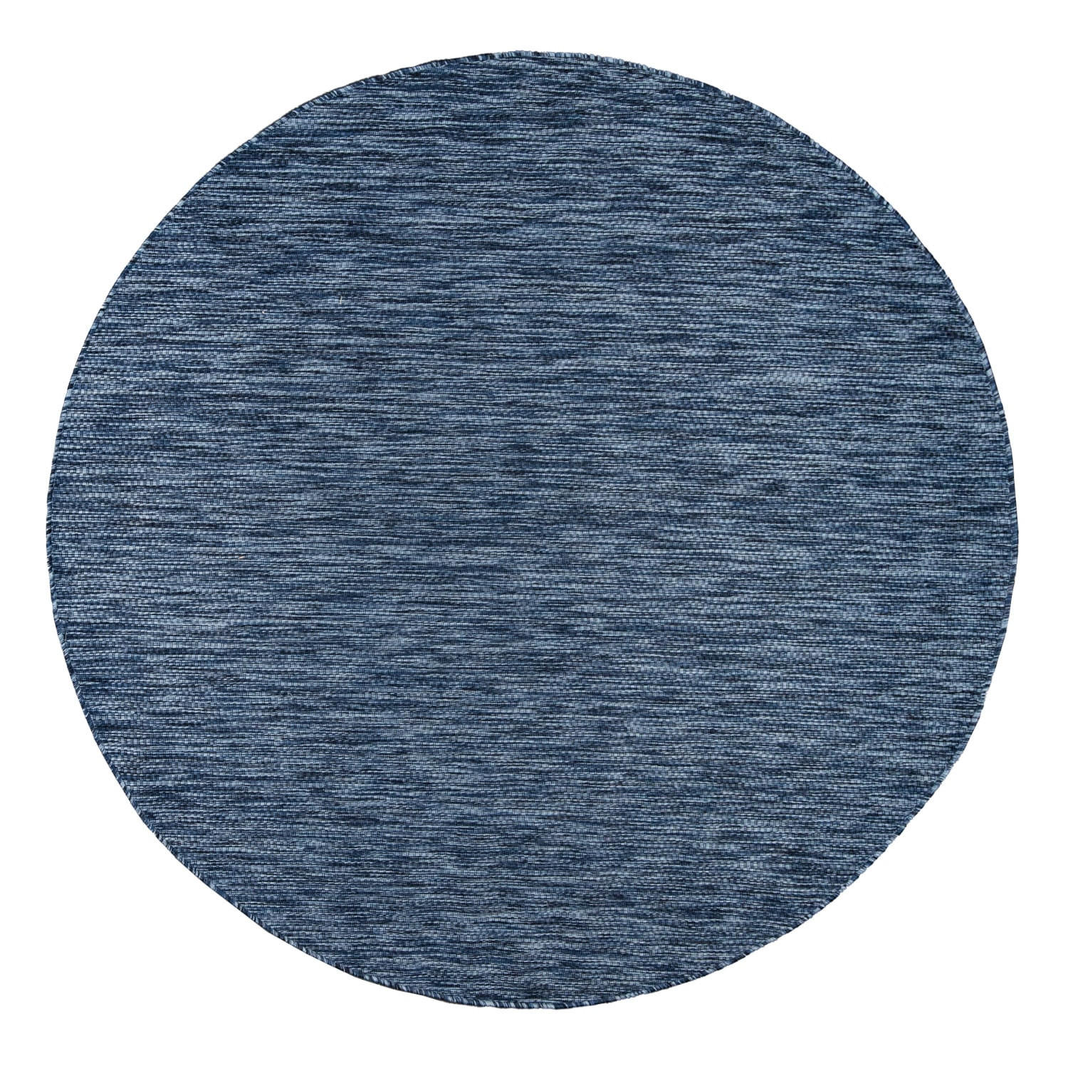 TEPPICH Kurzflor Unifarben Wohnzimmer schmutzabweisend Dunkelblau Rund 120D - Blau, Textil (120/120cm) - KADIMA DESIGN