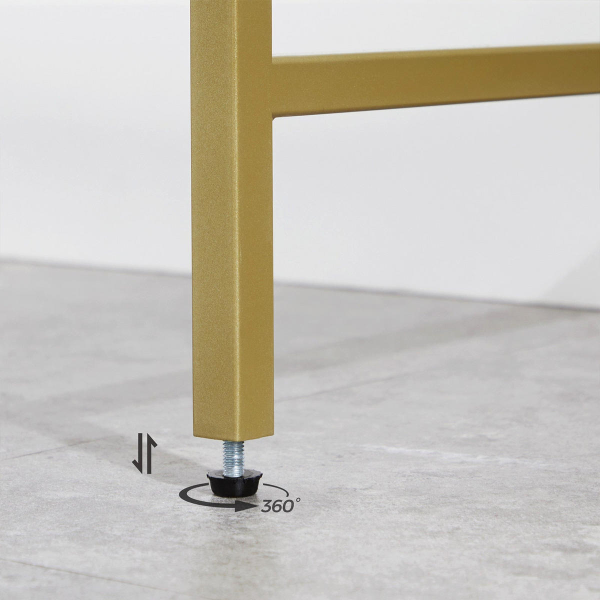 KONSOLENTISCH BEISTELLTISCH - Goldfarben, Metall (100/35/80cm) - Hansiro