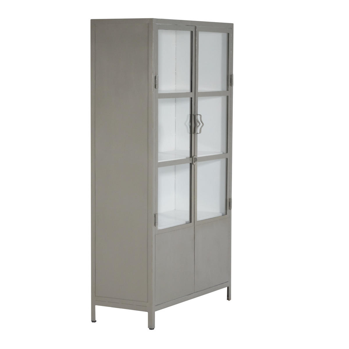 VITRINE aus Metall 100x43x180cm, stone - Grau, Metall (100/180/43cm) - Giga Meubel
