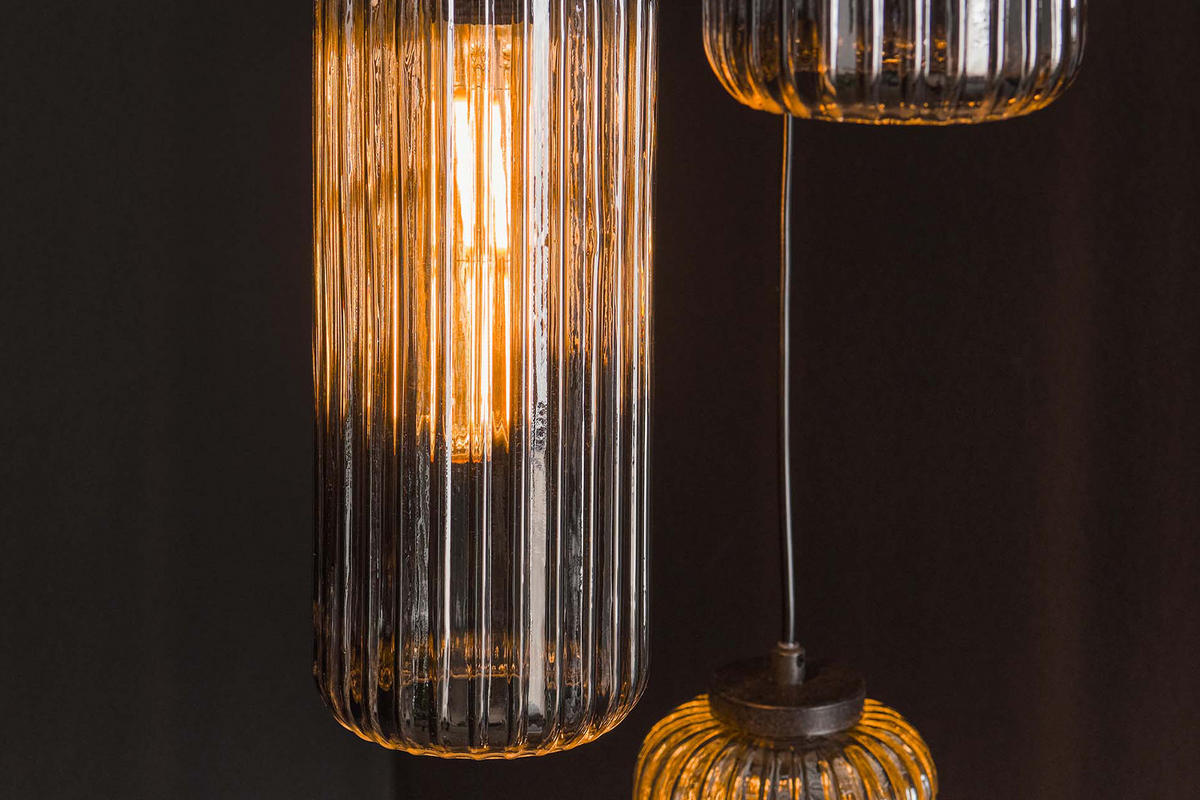 HÄNGELAMPE CARTOLA Schwarz Glas - Schwarz, Glas (45/45/180cm) - KAWOLA