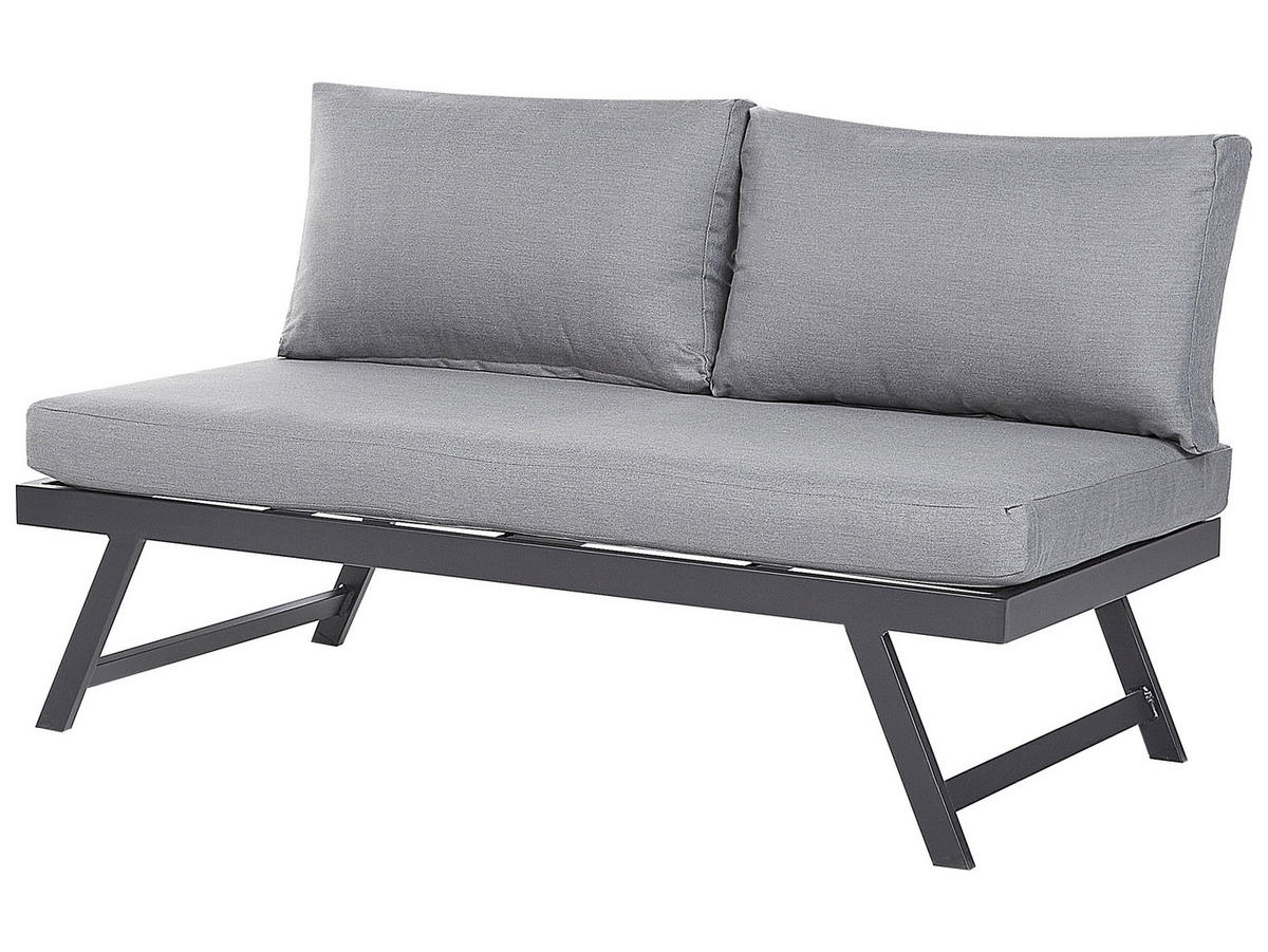 LOUNGE SET 5-Sitzer modular schwarz Auflagen dunkelgrau Coccorino - Dunkelbraun/Schwarz, Metall - Beliani