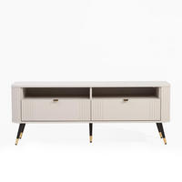 TV-SCHRANK AURA auf Füßen mit geriffelter Front - Beige, Holzwerkstoff (138/53/40cm) - Idohome