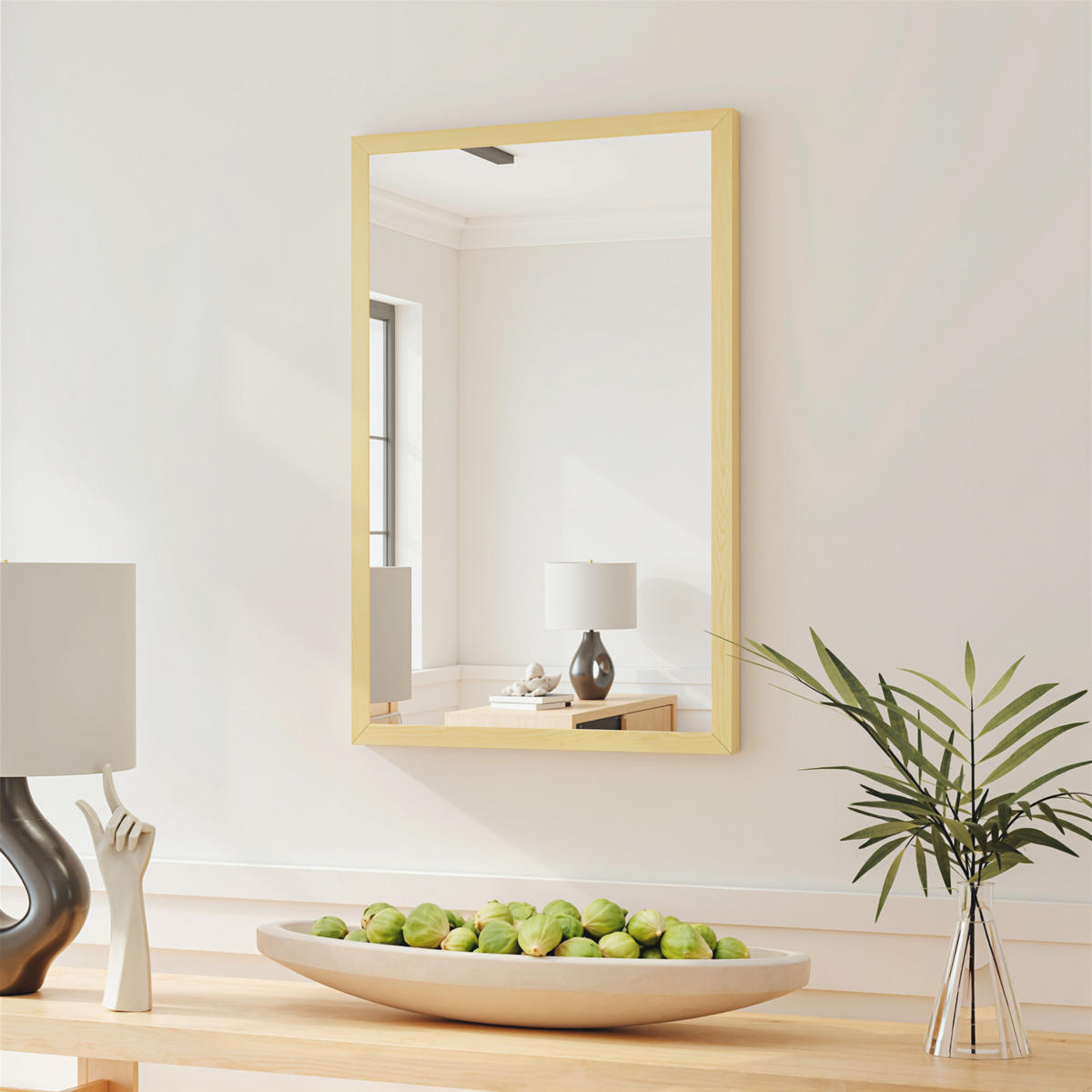 WANDSPIEGEL DE-14340 rechteckig 60x40 cm Natur - Naturfarben, Glas (40/60/2cm) - ComfortXL