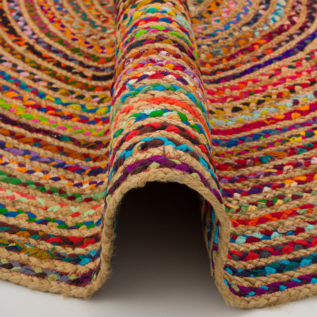 TEPPICH JUTE BAUMWOLLE SALSA - Multicolor, Textil (120/120cm) - Pergamon