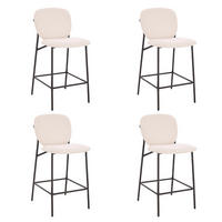 BARHOCKER CELDA - Menge: 4, Farbe: Bouclé Weiß - Weiß, Kunststoff (44/93/52cm) - Home Deluxe