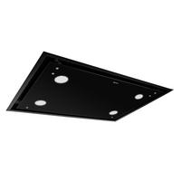 DECKENHAUBE Tegmento 90 BL, 90 cm, 850m³/ h, Schwarz Glas - Schwarz, Glas/Metall (90/39/60cm) - Kaufmann