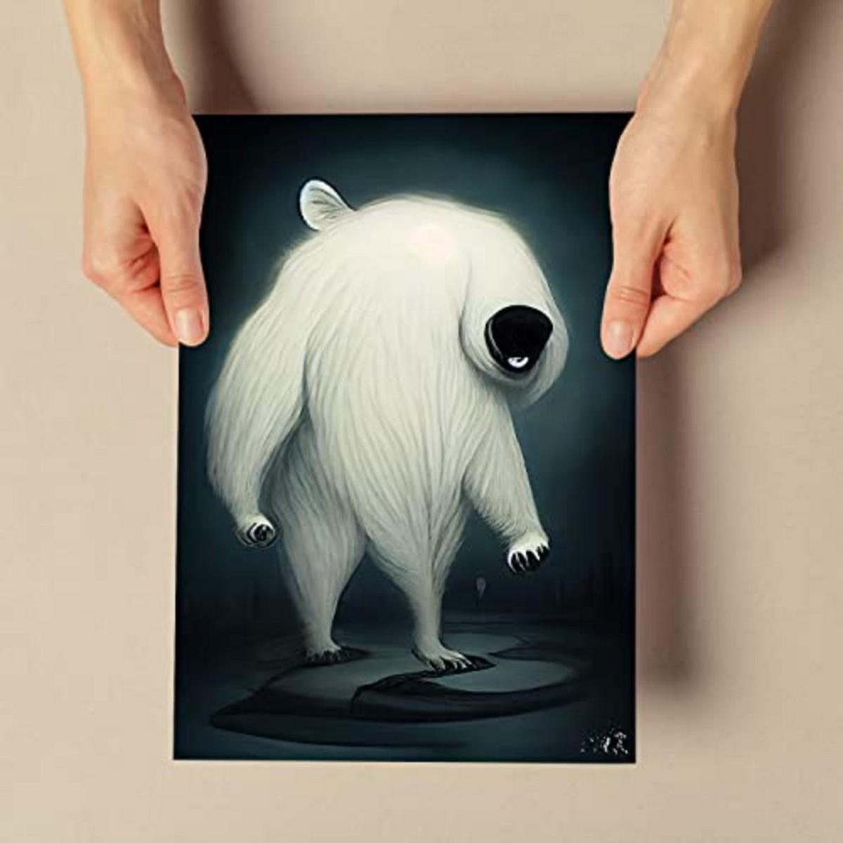 POSTER Set mit 4 Grässlich Tier im T Burton Goth Stil A4 Rahmenlos - Klar, Papier (29.7/3cm) - Nacnic