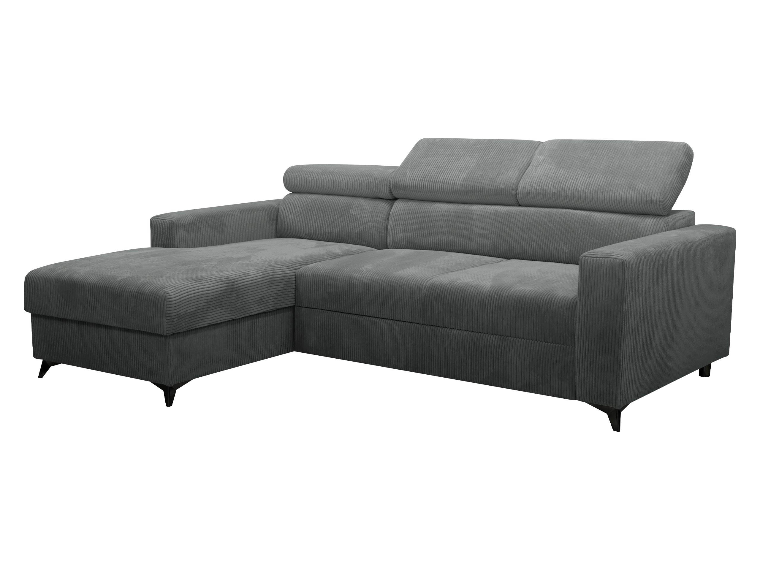 ECKSOFA Milano Premium Cord, Seite: Links LC+2R - Schwarz/Graphitfarben, Holz/Textil (236/172cm) - MIRJAN24