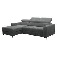 ECKSOFA Milano Premium Cord, Seite: Links LC+2R - Schwarz/Graphitfarben, Holz/Textil (236/172cm) - MIRJAN24