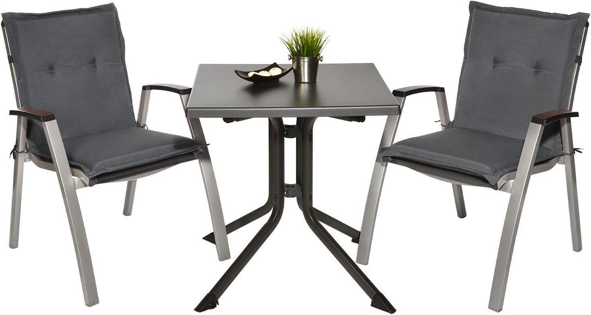 NIEDERLEHNERAUFLAGE Loft NL 100x50x6cm Graphitgrau (8tlg) - Dunkelgrau, Textil (50/6/100cm) - Beautissu 