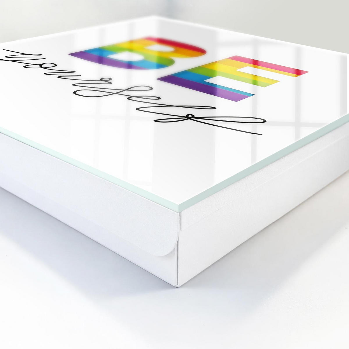SCHLÜSSELBOX Weiß 30x30 cm – Türöffnung nach rechts - Authentische Motivation - Rot, Metall (30/30/5cm) - TULUP