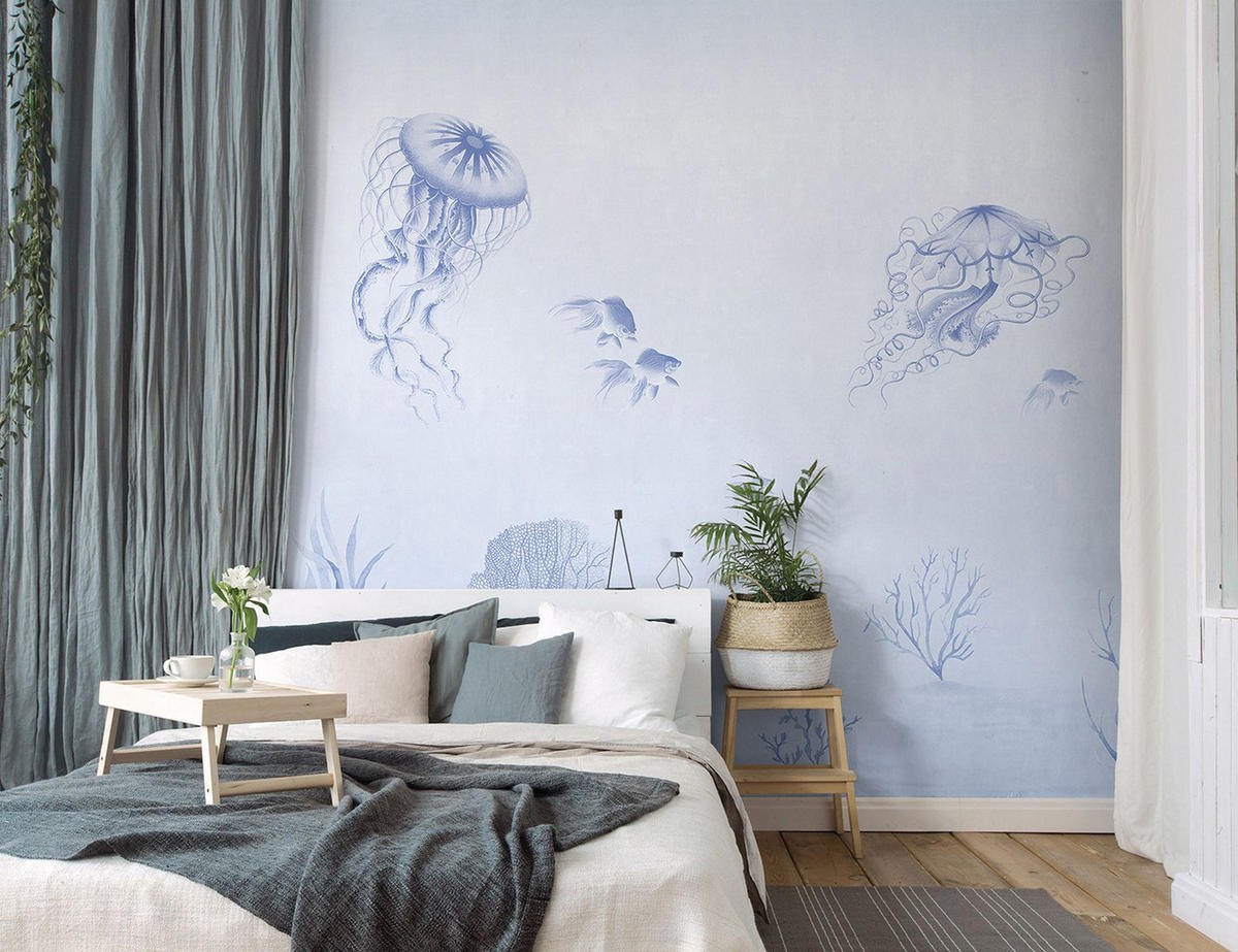 FOTOTAPETE Unterwasserwelt 371 x 280 cm - Blau, Papier (371/280cm) - Sanders & Sanders