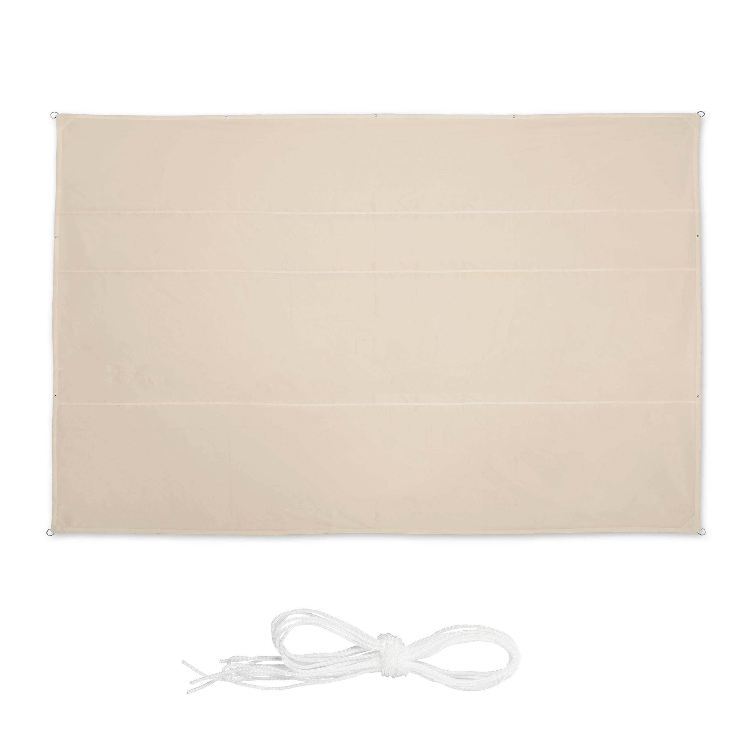 SONNENSEGEL - Beige, Textil/Metall (700/500cm) - Relaxdays