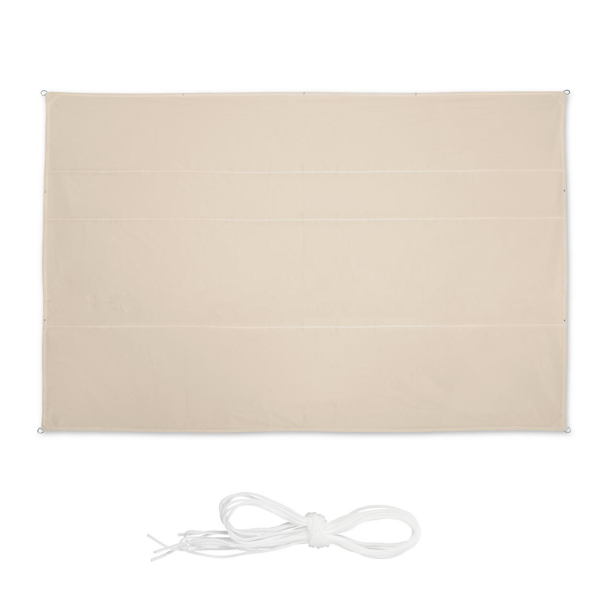 SONNENSEGEL - Beige, Textil/Metall (700/500cm) - Relaxdays