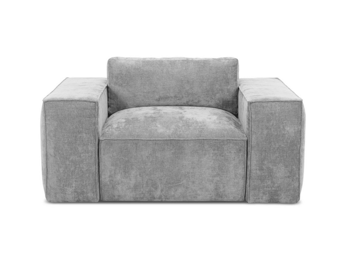 SCHLAFSESSEL Chenille Stoff Grau - Hellgrau/Schwarz, Holzwerkstoff/Kunststoff (157/81/113cm) - Makamii
