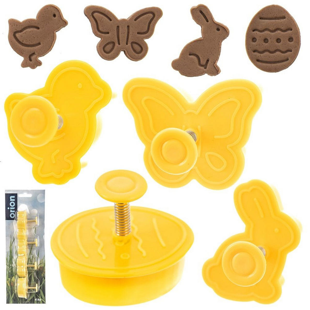 AUSSTECHFORM-SET Ostern Stempel 4-teilig Yellow - Gelb, Kunststoff (4/4/5cm) - Orion 