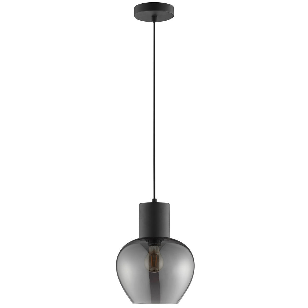 LED DECKENLEUCHTE Ligari Schwarz/Rauchglas 23/23/150 cm - Multicolor, Kunststoff (23/23/150cm) - Brilliant