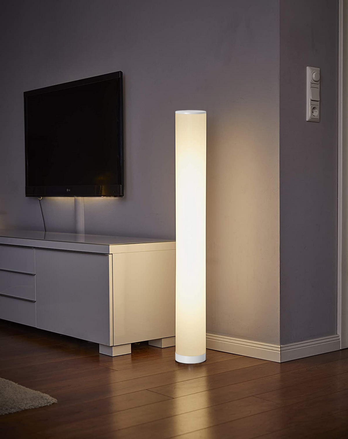 LED-LICHTSÄULE Stehlampe DIY Bausatz 103cm hoch Glatt - Weiß, Kunststoff (10/10/103cm) - Northpoint