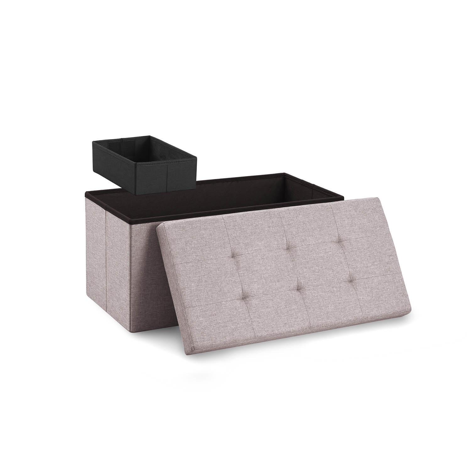 SITZBANK 76/38/38 cm + extra Box, Hellgrau - Hellgrau, Kunststoff (38/38/76cm) - Blumtal