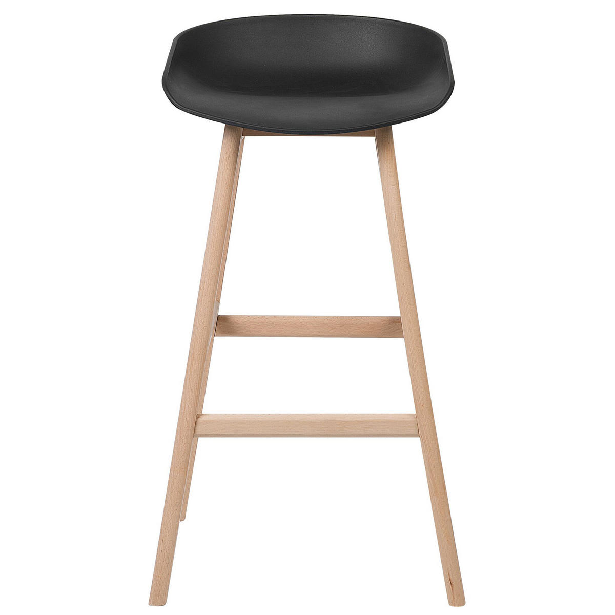 BARSTUHL 2er-Set Kunststoff Schwarz Micco - Schwarz, Holz/Kunststoff (42/85/46cm) - Beliani