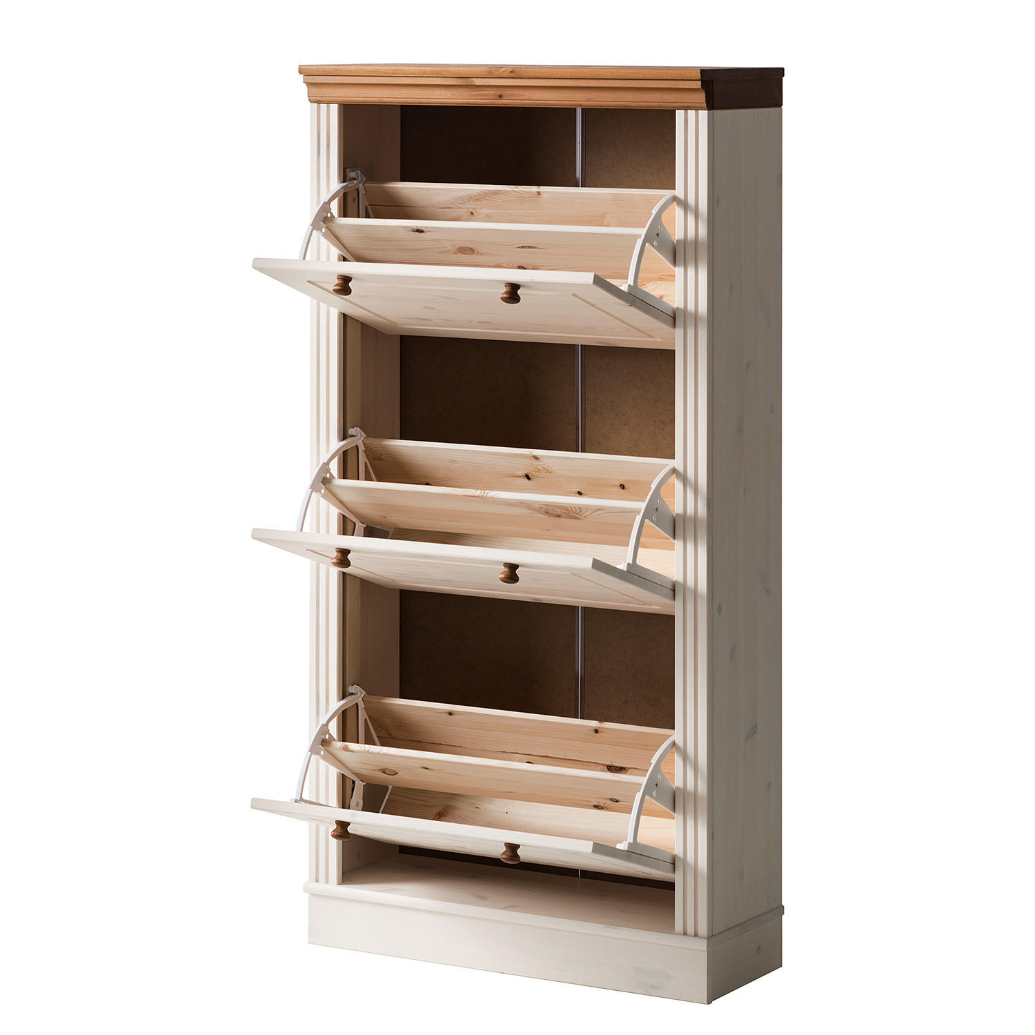 SCHUHKIPPER mit 3 Klappen - Kieferfarben, Holz (70/135/25cm) - home24