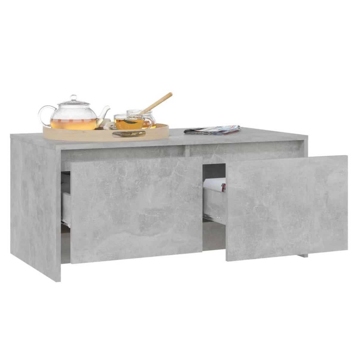 COUCHTISCH Betongrau 90x50x41,5 cm Holzwerkstoff - Grau, Holzwerkstoff (90/50/41.5cm) - furnicato