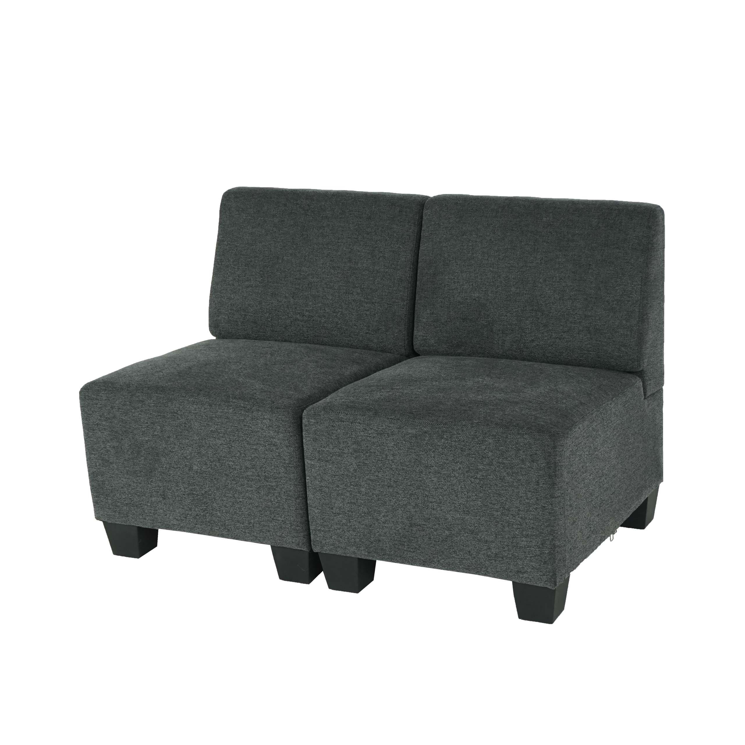 2-SITZER SOFA COUCH MODULAR Anthrazit - Anthrazit, Textil (114/76/72cm) - MCW
