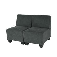 2-SITZER SOFA COUCH MODULAR Anthrazit - Anthrazit, Textil (114/76/72cm) - MCW