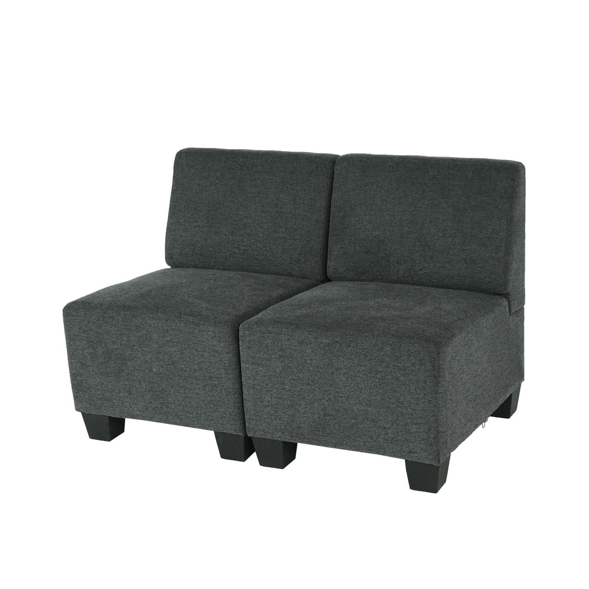 2-SITZER SOFA COUCH MODULAR Anthrazit - Anthrazit, Textil (114/76/72cm) - MCW
