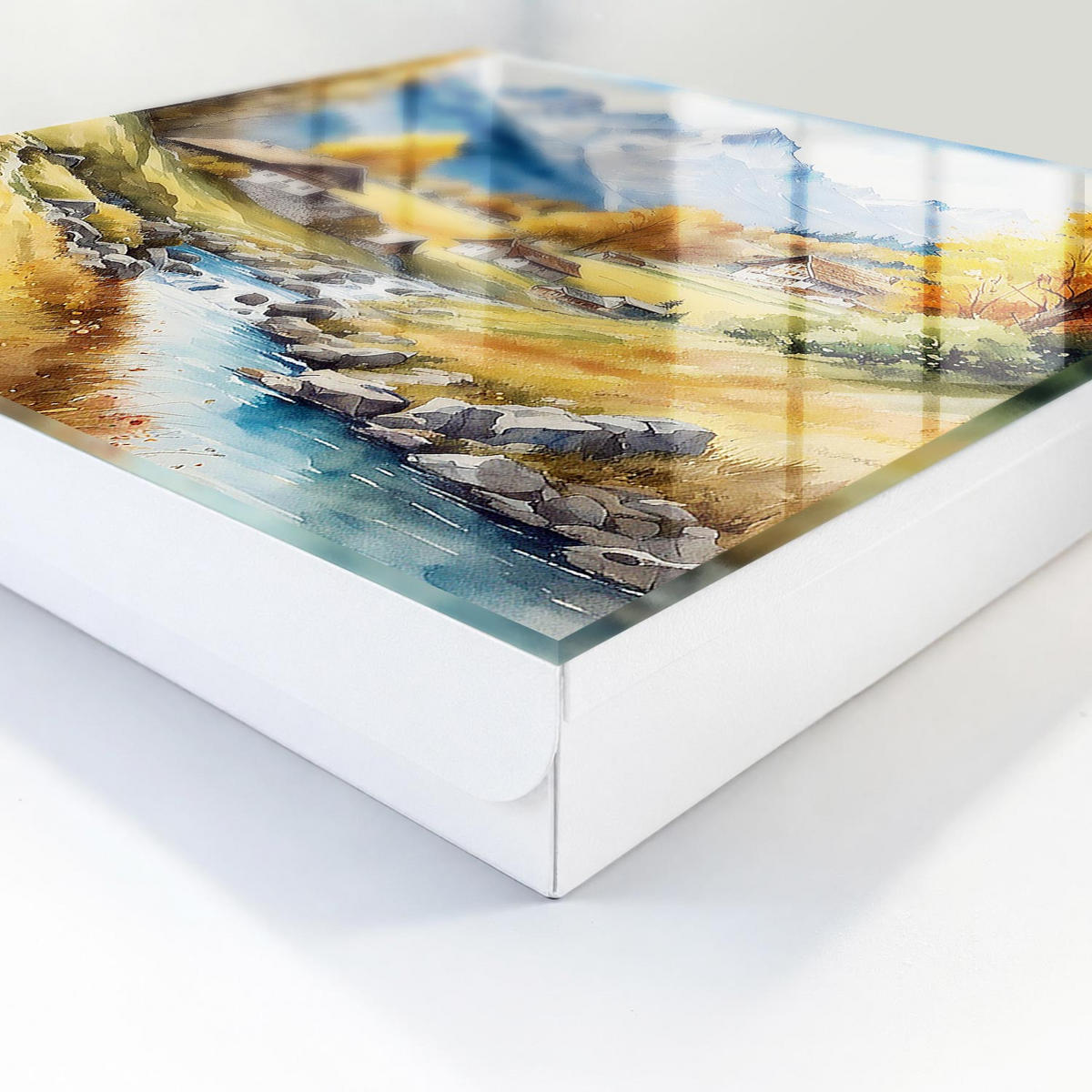 SCHLÜSSELBOX Weiß 30x30 cm – Türöffnung nach rechts - Bergfrieden - Gelb, Metall (30/30/5cm) - TULUP