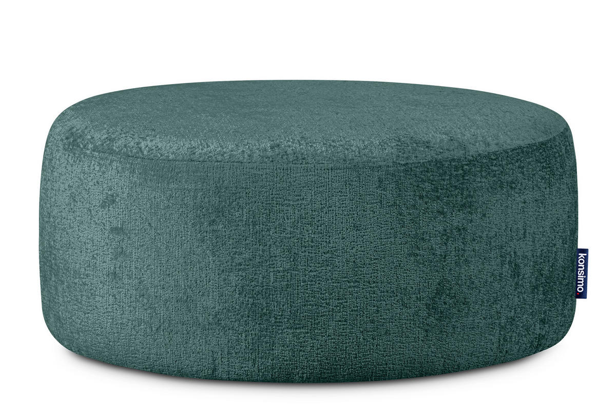 SITZHOCKER RAGGI mit 360° Drehfunktion, Marineblau - Blau/Grün, Textil (80/36/80cm) - KONSIMO®
