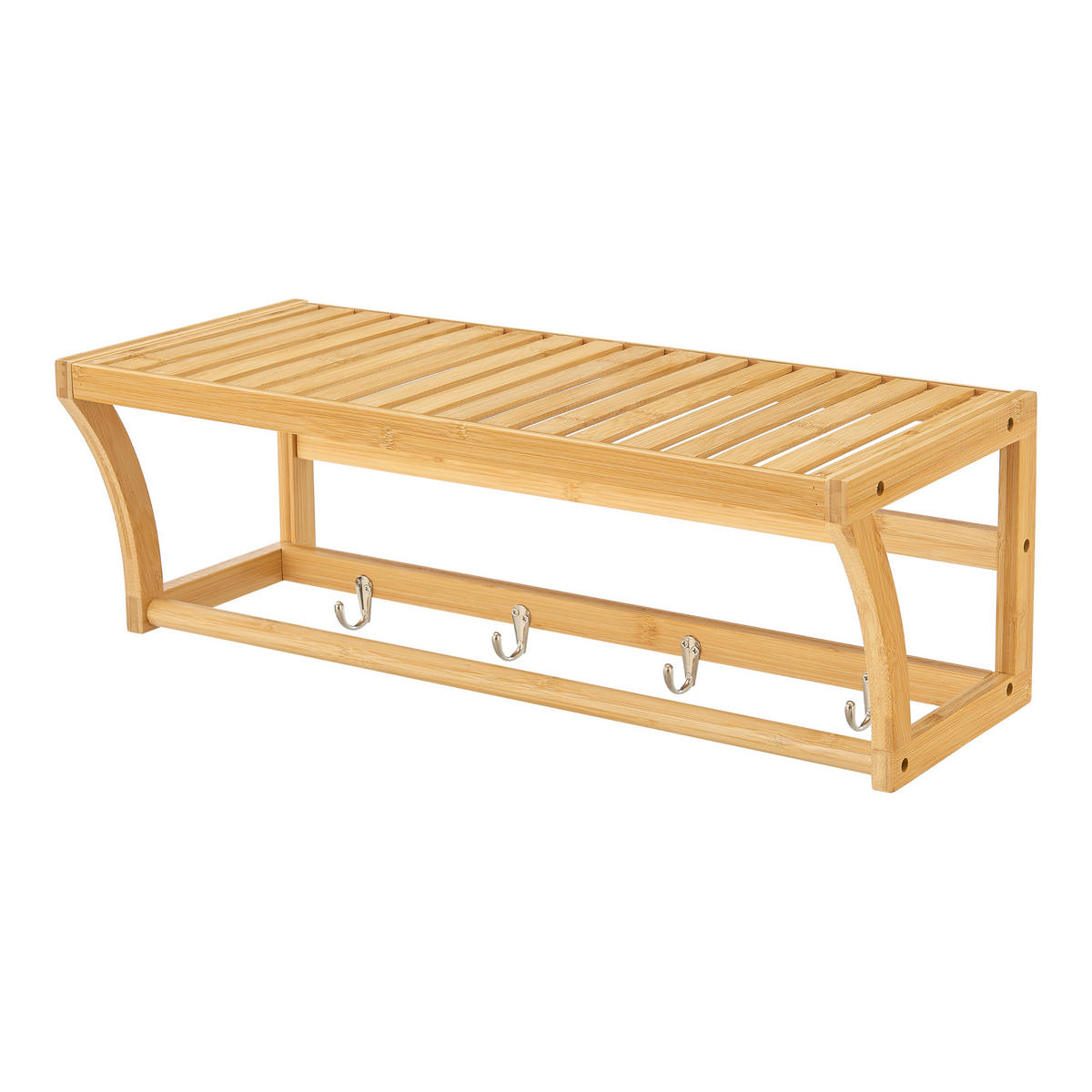 BADEZIMMERREGAL Langeland - Naturfarben, Holz (59.5/20.5/25.5cm) - [en.casa]