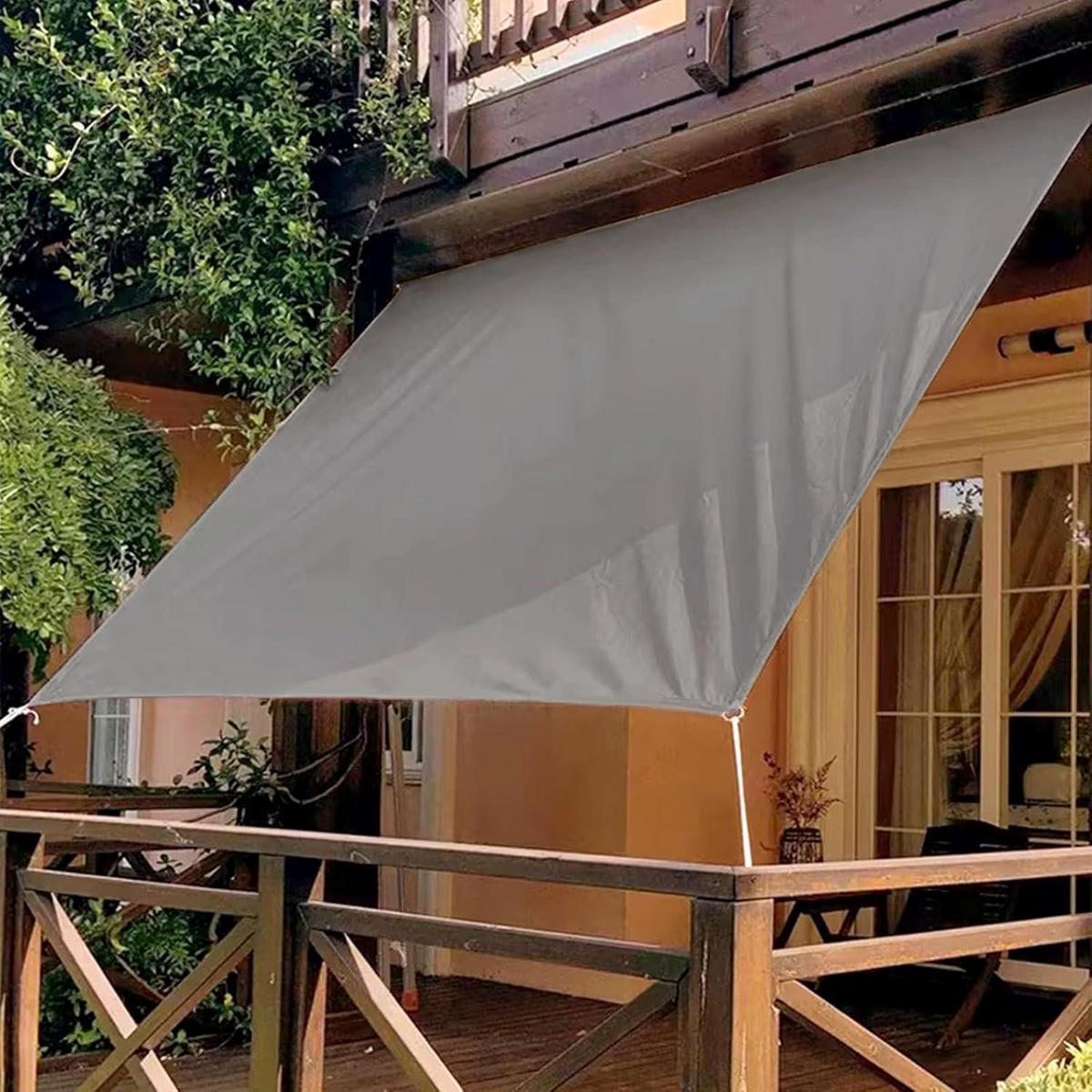 SONNENSEGEL Set 3 x 3 m Grau wasserdicht UV-Schutz - Grau, Textil (100/100cm)