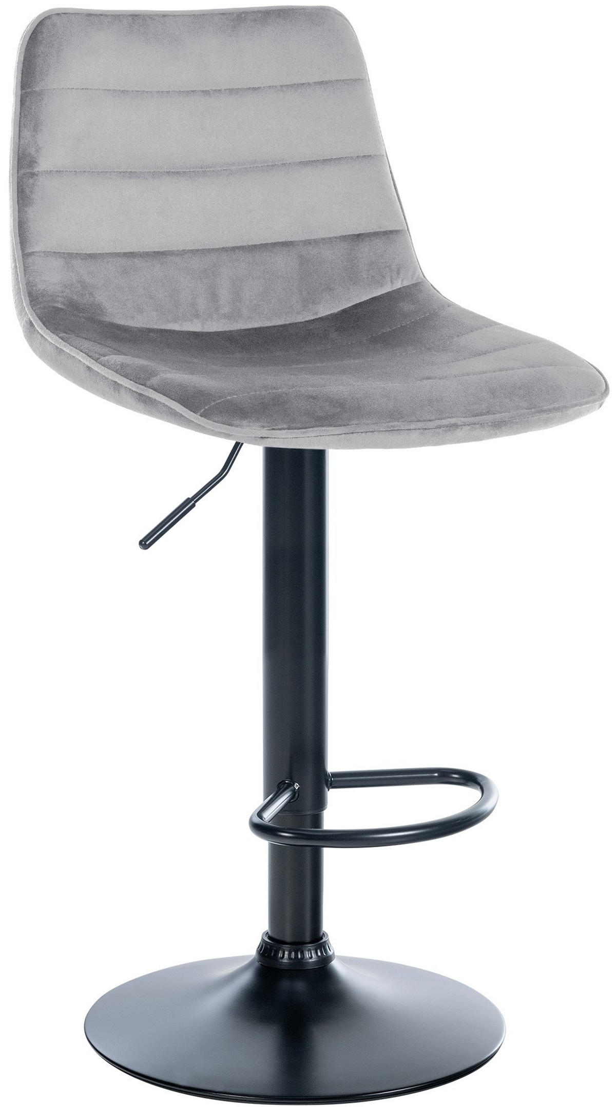 BARHOCKER Samt grau - Schwarz/Grau, Textil/Metall (45/89/46cm) - CLP