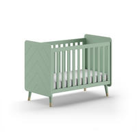 BABYBETT Kamillah 124x96x68 aus MDF in Olive Grün - Grün, Holzwerkstoff (60/120cm) - 58aufmkessel