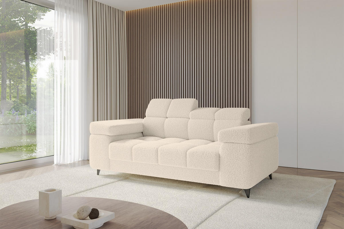 SOFA 2-Sitzer LORD-S1 194x97x90 cm Dunkelbeige Bouclé - Cappuccino, Holzwerkstoff/Textil (194/90/97cm) - ALTDECOR