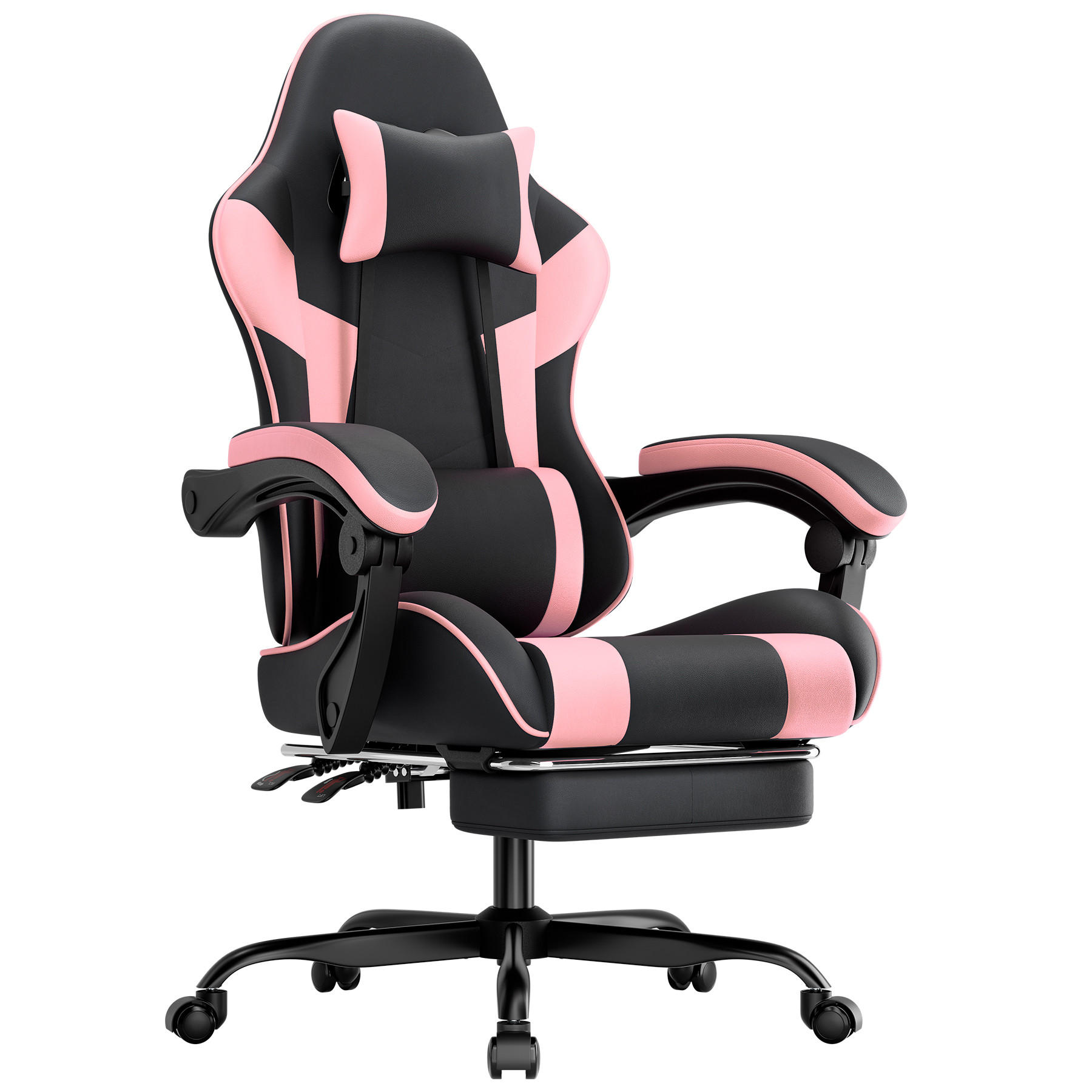 GAMINGSTUHL Schwarz-Rosa 58,5/63/120,5 cm - Pink, Metall (58.5/120.5/63cm) - PANGIVO