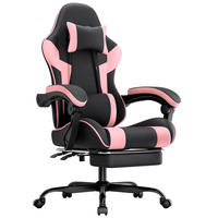 GAMINGSTUHL Schwarz-Rosa 58,5/63/120,5 cm - Pink, Metall (58.5/120.5/63cm) - PANGIVO