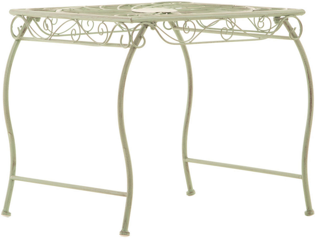 GARTENTISCH eckig 49/45/46 cm Metall Antik-Grün - Grün, Metall (45/49/46cm) - CLP