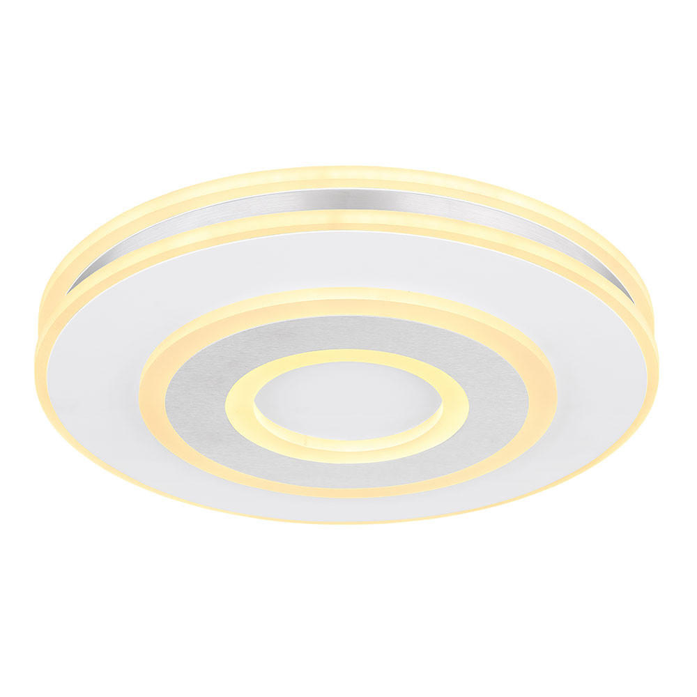 LED DECKENLEUCHTE MARU Weiß Opal - Weiß, Metall (42/42/6.5cm) - Globo Lighting